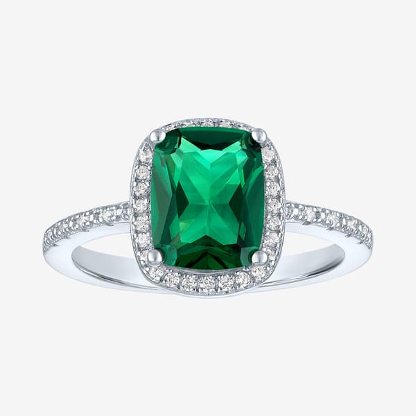 Nova Star(R) Lab Grown Emerald w/ 1/10ctw. Lab Grown Diamond Ring
