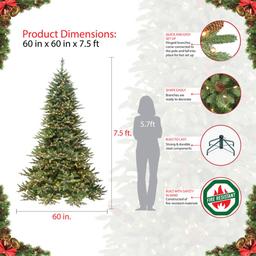 Puleo International 7.5ft. Royal Fir Artificial Christmas Tree