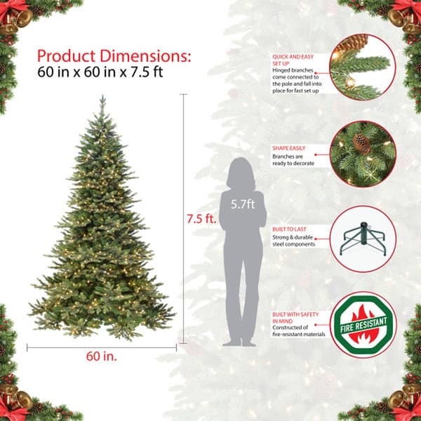 Puleo International 7.5ft. Royal Fir Artificial Christmas Tree