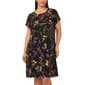 Plus Size MSK Short Sleeve Print ITY Grommet Trim Dress - image 1
