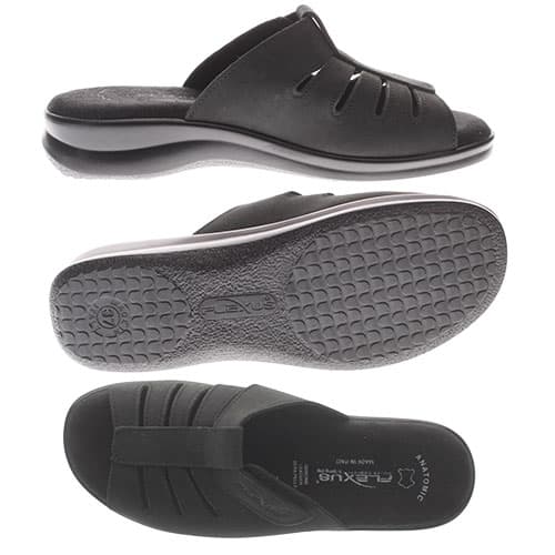 Womens Flexus&#174; By Spring Step Vamp Slide Sandals - Black Patent