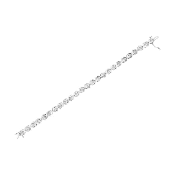 Haus of Brilliance Sterling Silver 1/4ctw. X-Link Bracelet