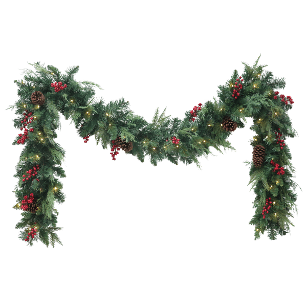 Puleo International 9ft. Pre-Lit Adorned Garland
