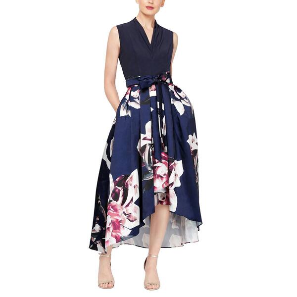 Petite SLNY Elegant Floral Hi-Lo Party Dress - image 