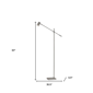HomeRoots 63in. Silver LED Task Floor Lamp With Drum Shade - image 4