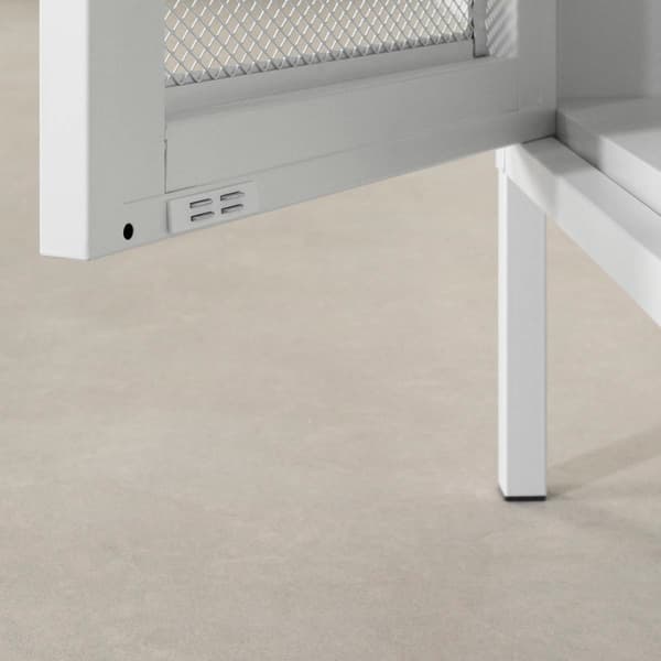 South Shore Crea White Metal Mesh 1-Door End Table