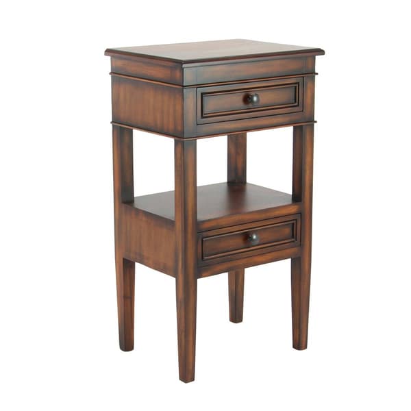 9th & Pike(R) Brown Pine Traditional Accent Table - image 