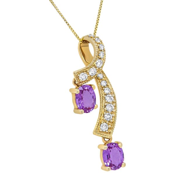 Haus of Brilliance 14kt. Yellow Gold Purple Sapphire Pendant