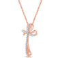 Nova Star® Lab Grown Diamond Two-tone Twist Cross Pendant - image 2