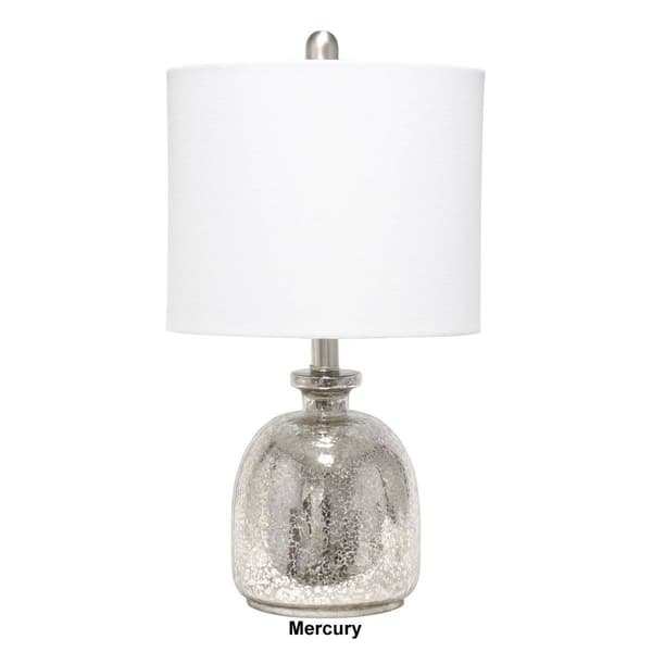 Lalia Home Classix Hammered Glass Jar Table Lamp w/Linen Shade
