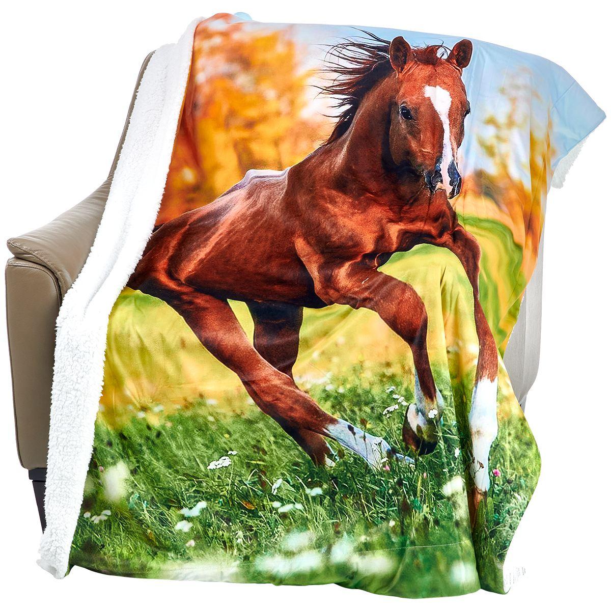 Mountain Ridge Horse Photo Real Throw