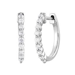 Nova Star® Sterling Silver Lab Grown Diamond Hoop Earrings