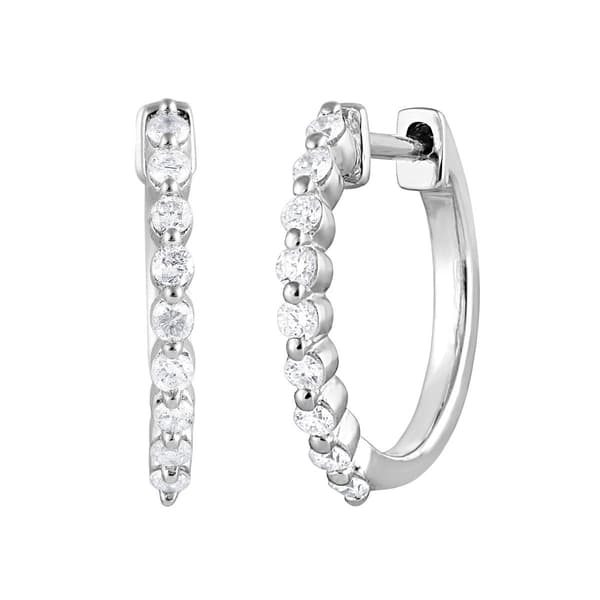 Nova Star® Sterling Silver Lab Grown Diamond Hoop Earrings