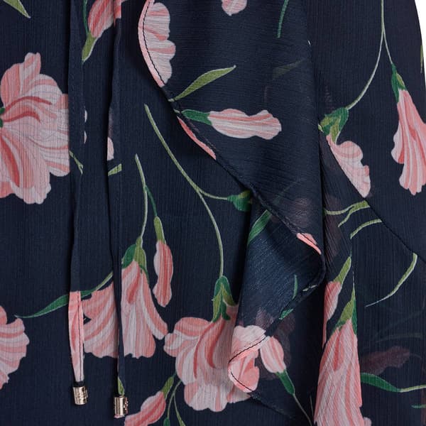 Womens Tommy Hilfiger Short Sleeve Pink Floral A-Line Dress