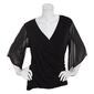 Womens MSK Glitter Mesh Side Ruched Blouse - image 1