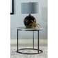 Coaster Faux Marble Round Top End Table - Grey & Gunmetal - image 1