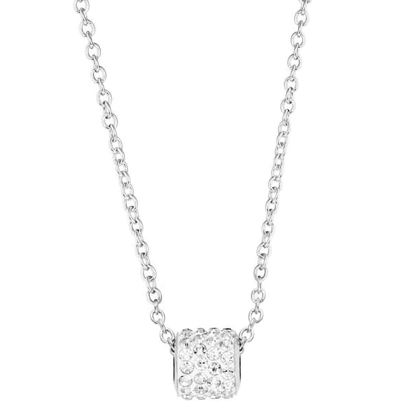 Athra Silver Plated Crystal Barrel Pendant Necklace - image 
