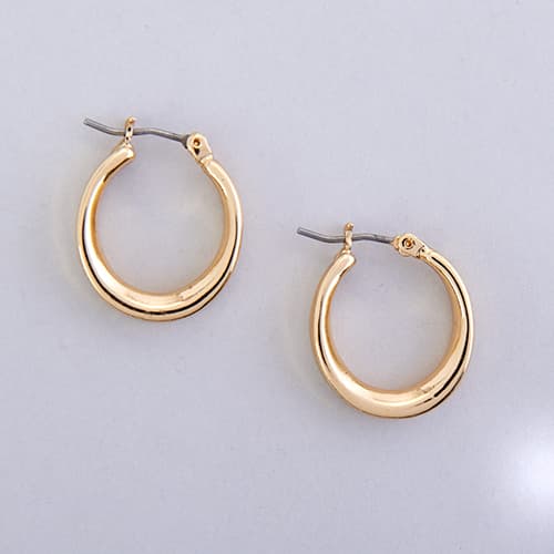 Napier Gold Tone Medium Concave Hoop Earrings - image 