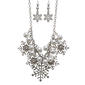Snowflake Charm Necklace w/ Crystals & Pearls - image 1