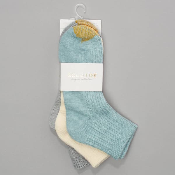 Womens Gold Toe(R) 3pk. Midweight Knit Bobby Quarter Socks - image 