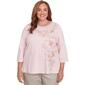 Plus Size Alfred Dunner Coming Up Roses Asymmetric Floral Top - image 1