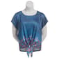 Plus Size OneWorld Short Sleeve Embellished Tee - Navy - image 2