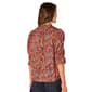 Womens Democracy Below Elbow Sleeve V-Notch Blouse - image 3