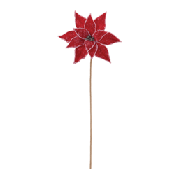 Melrose Glittered Poinsettia Flower Stem - Set of 2