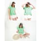 Womens MNK Short Roll Sleeve Ruffle Hem Blouse - image 2