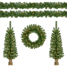Puleo International 5pc. Pre-Lit Christmas Decor Set