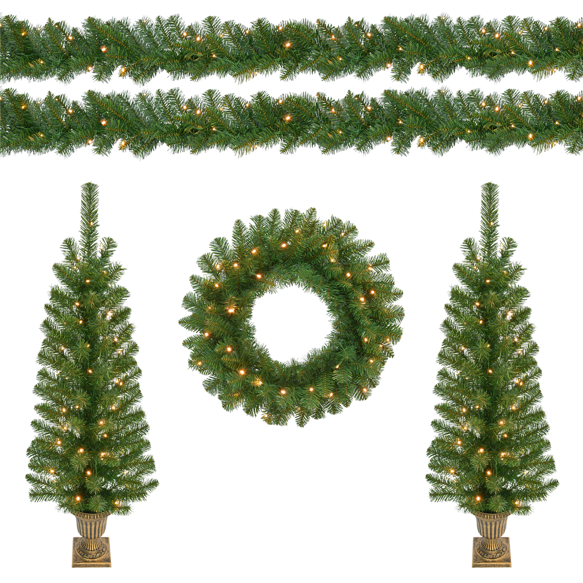 Puleo International 5pc. Pre-Lit Christmas Decor Set