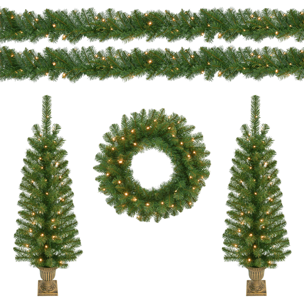 Puleo International 5pc. Pre-Lit Christmas Décor Set - image 