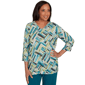 Womens Alfred Dunner Lake Champlain Detailed V Neck Brushstroke - image 1