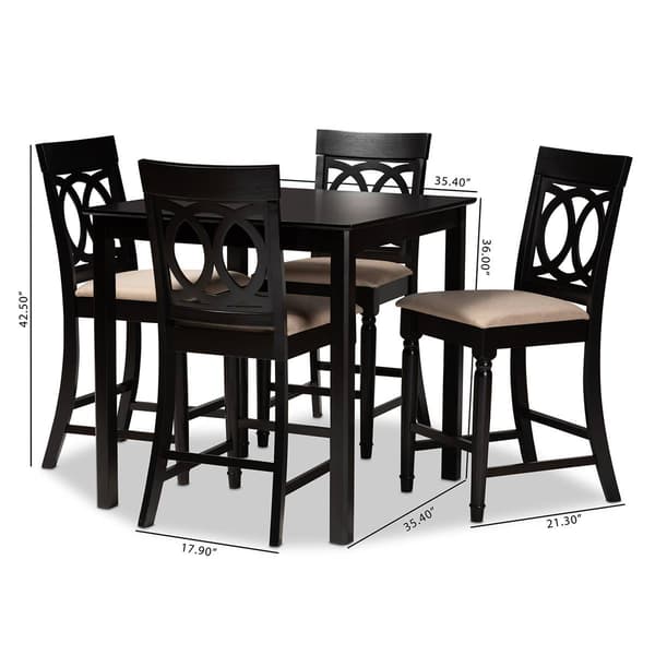 Baxton Studio Verina 5pc. Wood Pub Set