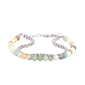 Mens Iron Saints Silver Foxtail Chain & Amazonite Beaded Bracelet - image 1