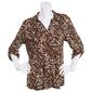 Womens Emily Daniels 3/4 Sleeve Disco Dots Blouse - Brown Animal - image 1