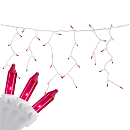 Brite Star 7.75ft. Mini Pink Icicle 100ct. Christmas Lights
