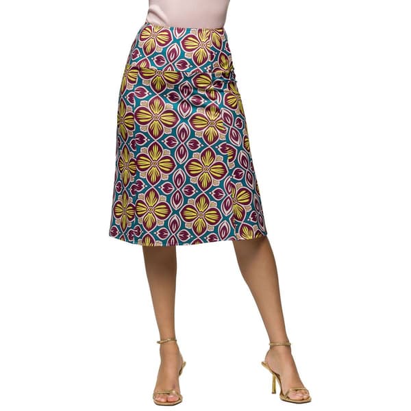 Womens 24/7 Comfort Apparel Bright Floral Comfortable Skirt - image 