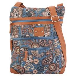 Stone Mountain Lockport Paisley Garden Crossbody - Black/Grey/Tan