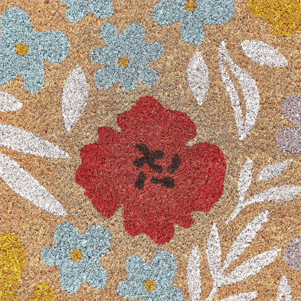 VCNY Home Spring Flowers Shape Outdoor Coir Doormat