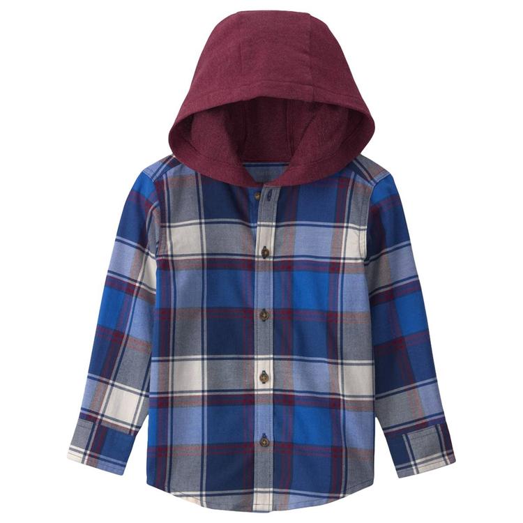 Toddler Boy Carter''s(R) Plaid Twill Button Down Shirt with Hood
