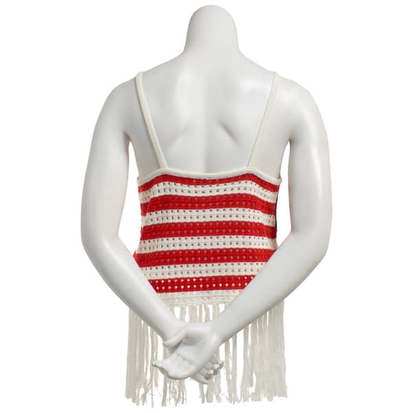 Juniors Plus Jolie & Joy Americana Pointelle Fringe Tank Top