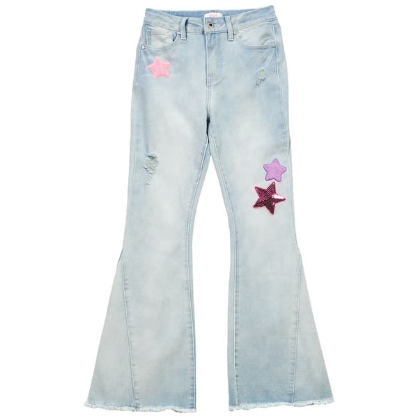 Girls (7-14) YMI® Gigi Flare Jeans with Chenille & Sequin Stars