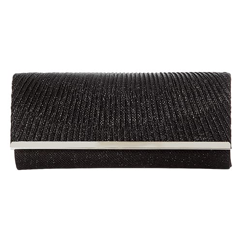 Sasha Shimmer Pleated Flap Clutch Evening Bag - image 