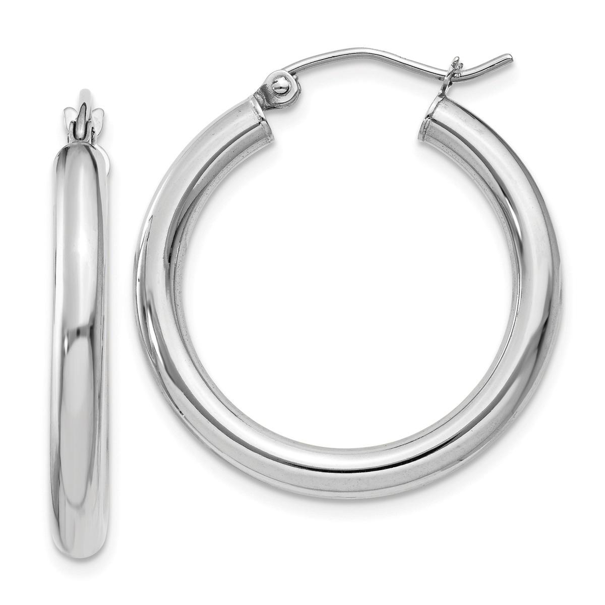 Gold Classics™ 14kt. White Gold 25mm Tube Hoop Earrings