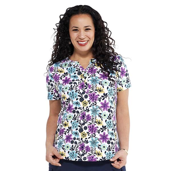 Plus Size Hasting & Smith Short Sleeve Floral Henley - image 