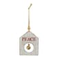 Northlight Seasonal White Wooden Peace Christmas Ornament - image 1