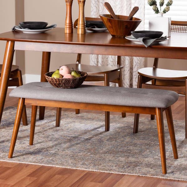 Baxton Studio Flora Upholstered Wooden Dining Bench