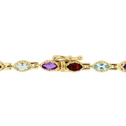 Gemstone Classics™ Garnet Blue Topaz Peridot Tennis Bracelet