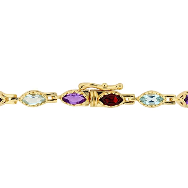 Gemstone Classics&#8482; Garnet Blue Topaz Peridot Tennis Bracelet